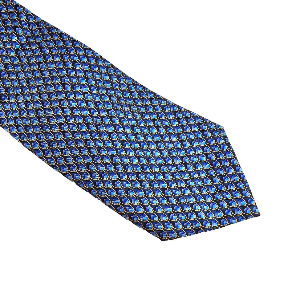 The Metropolitan Museum of Art Tie Blue Gold Geometric Circles Silk Necktie
